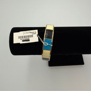 J.Crew Color Block Enamel Bangle Bracelet - Chunky Statement Piece